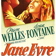 1943 Jane Eyre Movie cover man an a woman kiss. Copy says 