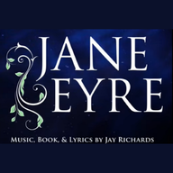 cover for the 2013 Jane Eyre the New Musical with the text Jane Eyre on dark blue background in smaller font 